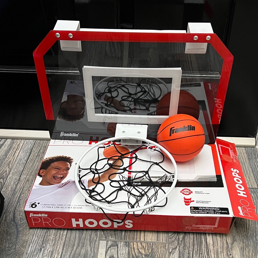 🔥🏀 Franklin Sports Pro Hoops Mini Basketball Over Door Hoop -‎ Open Box